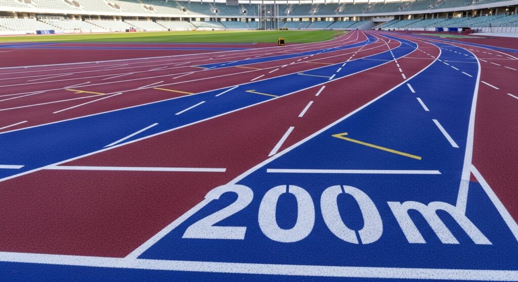 200m world record race track
