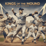 Collage of the best MLB pitchers of all time in action